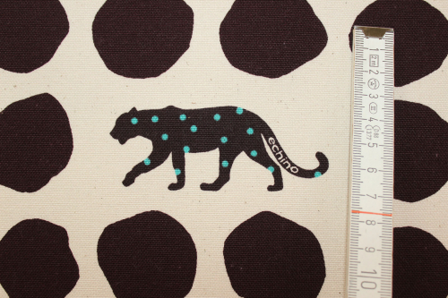 Kokka Echino Cotton Sailcloth Heavyweight Canvas Panther dunkelbraun/natur (10 cm)